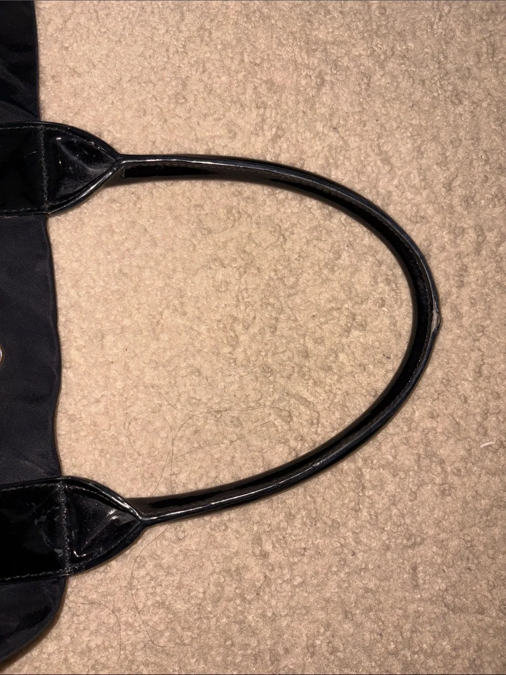 Tory Burch Black Nylon Tote with Patent Logo Trim (large)